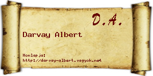 Darvay Albert névjegykártya