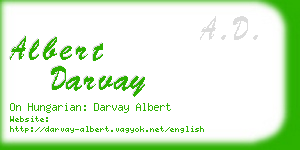 albert darvay business card